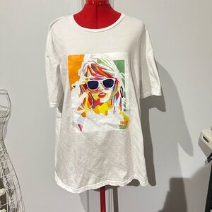 Gildan Taylor Swift  in Sunglasses White T-Shirt size XL